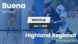 Matchup: Buena  vs. Highland Regional  2016