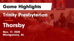 Trinity Presbyterian  vs Thorsby Game Highlights - Nov. 17, 2020
