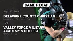 Recap: Delaware County Christian  vs. Valley Forge Military Academy & College 2016