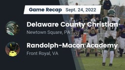 Recap: Delaware County Christian  vs. Randolph-Macon Academy  2022