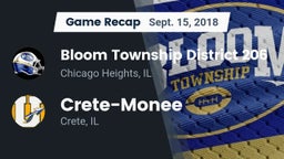 Recap: Bloom Township  District 206 vs. Crete-Monee  2018