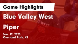 Blue Valley West  vs Piper  Game Highlights - Jan. 19, 2023