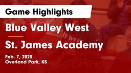Blue Valley West  vs St. James Academy  Game Highlights - Feb. 7, 2023
