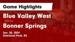 Blue Valley West  vs Bonner Springs Game Highlights - Jan. 20, 2024