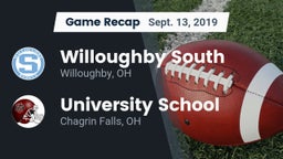 Recap: Willoughby South  vs. University School 2019