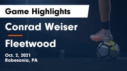 Conrad Weiser  vs Fleetwood  Game Highlights - Oct. 2, 2021