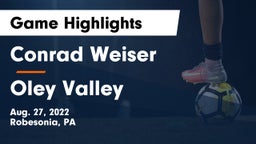 Conrad Weiser  vs Oley Valley  Game Highlights - Aug. 27, 2022