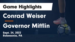 Conrad Weiser  vs Governor Mifflin  Game Highlights - Sept. 24, 2022
