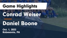Conrad Weiser  vs Daniel Boone  Game Highlights - Oct. 1, 2022