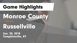 Monroe County  vs Russellville  Game Highlights - Jan. 20, 2018