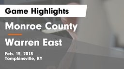 Monroe County  vs Warren East  Game Highlights - Feb. 15, 2018