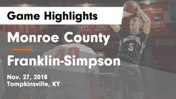 Monroe County  vs Franklin-Simpson  Game Highlights - Nov. 27, 2018