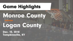 Monroe County  vs Logan County  Game Highlights - Dec. 10, 2018