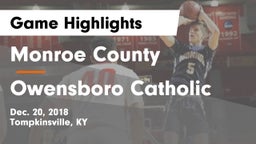 Monroe County  vs Owensboro Catholic  Game Highlights - Dec. 20, 2018