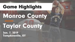 Monroe County  vs Taylor County  Game Highlights - Jan. 7, 2019