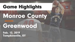 Monroe County  vs Greenwood  Game Highlights - Feb. 12, 2019