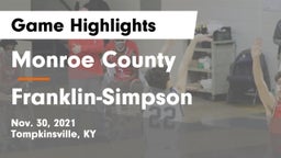 Monroe County  vs Franklin-Simpson  Game Highlights - Nov. 30, 2021