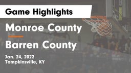 Monroe County  vs Barren County  Game Highlights - Jan. 24, 2022