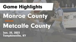 Monroe County  vs Metcalfe County  Game Highlights - Jan. 25, 2022