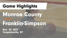 Monroe County  vs Franklin-Simpson  Game Highlights - Nov. 28, 2023