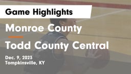 Monroe County  vs Todd County Central  Game Highlights - Dec. 9, 2023