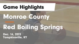 Monroe County  vs Red Boiling Springs  Game Highlights - Dec. 16, 2023