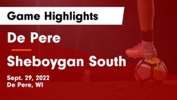 De Pere  vs Sheboygan South  Game Highlights - Sept. 29, 2022