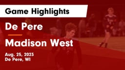 De Pere  vs Madison West  Game Highlights - Aug. 25, 2023