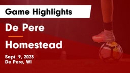 De Pere  vs Homestead  Game Highlights - Sept. 9, 2023