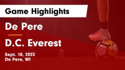 De Pere  vs D.C. Everest  Game Highlights - Sept. 18, 2023