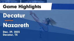 Decatur  vs Nazareth Game Highlights - Dec. 29, 2023