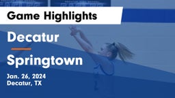 Decatur  vs Springtown  Game Highlights - Jan. 26, 2024