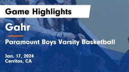 Gahr  vs Paramount  Boys Varsity  Basketball Game Highlights - Jan. 17, 2024