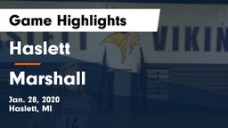 Haslett  vs Marshall  Game Highlights - Jan. 28, 2020