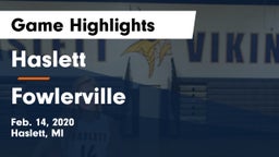 Haslett  vs Fowlerville  Game Highlights - Feb. 14, 2020