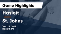 Haslett  vs St. Johns  Game Highlights - Jan. 13, 2023