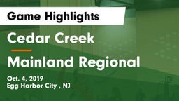 Cedar Creek  vs Mainland Regional  Game Highlights - Oct. 4, 2019