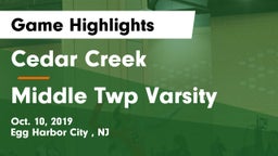 Cedar Creek  vs Middle Twp Varsity Game Highlights - Oct. 10, 2019