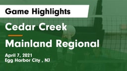Cedar Creek  vs Mainland Regional  Game Highlights - April 7, 2021