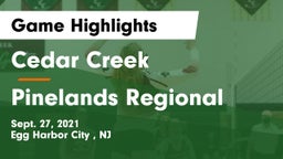 Cedar Creek  vs Pinelands Regional  Game Highlights - Sept. 27, 2021