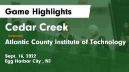 Cedar Creek  vs Atlantic County Institute of Technology Game Highlights - Sept. 16, 2022