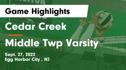 Cedar Creek  vs Middle Twp Varsity Game Highlights - Sept. 27, 2022
