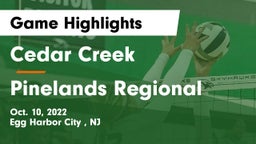Cedar Creek  vs Pinelands Regional  Game Highlights - Oct. 10, 2022