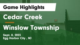 Cedar Creek  vs Winslow Township  Game Highlights - Sept. 8, 2023