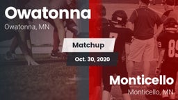 Matchup: Owatonna  vs. Monticello  2020