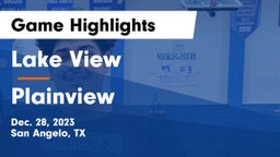 Lake View  vs Plainview  Game Highlights - Dec. 28, 2023