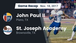 Recap: John Paul II  vs. St. Joseph Academy  2017