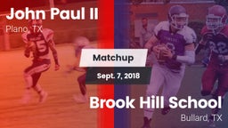 Matchup: John Paul II High vs. Brook Hill School 2018