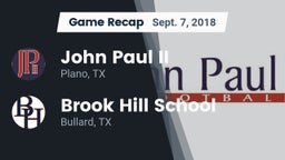Recap: John Paul II  vs. Brook Hill School 2018