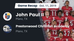 Recap: John Paul II  vs. Prestonwood Christian Academy 2019
